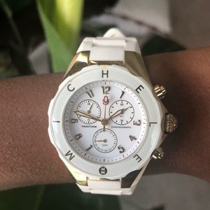 White Michele Watch - Sport Watch Band